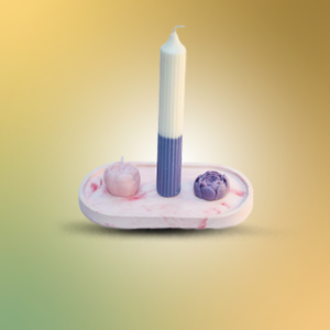Long candle white & Purple